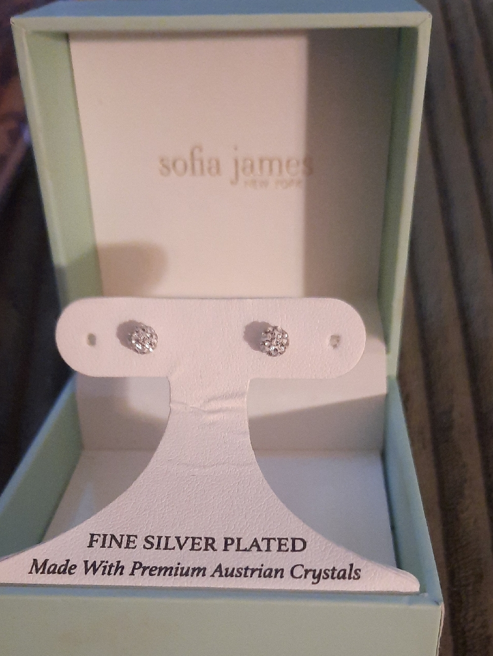 Sofia James Silver-Plated Crystal Cluster Stud Earrings in Silver